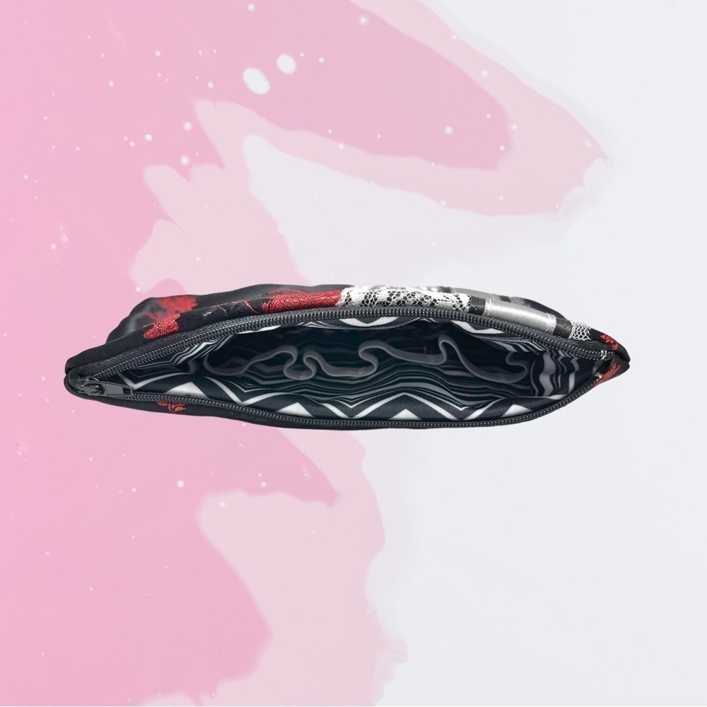 Essential Oil Waterproof Clutch- Black & Red Satin - Picture 4 of 5